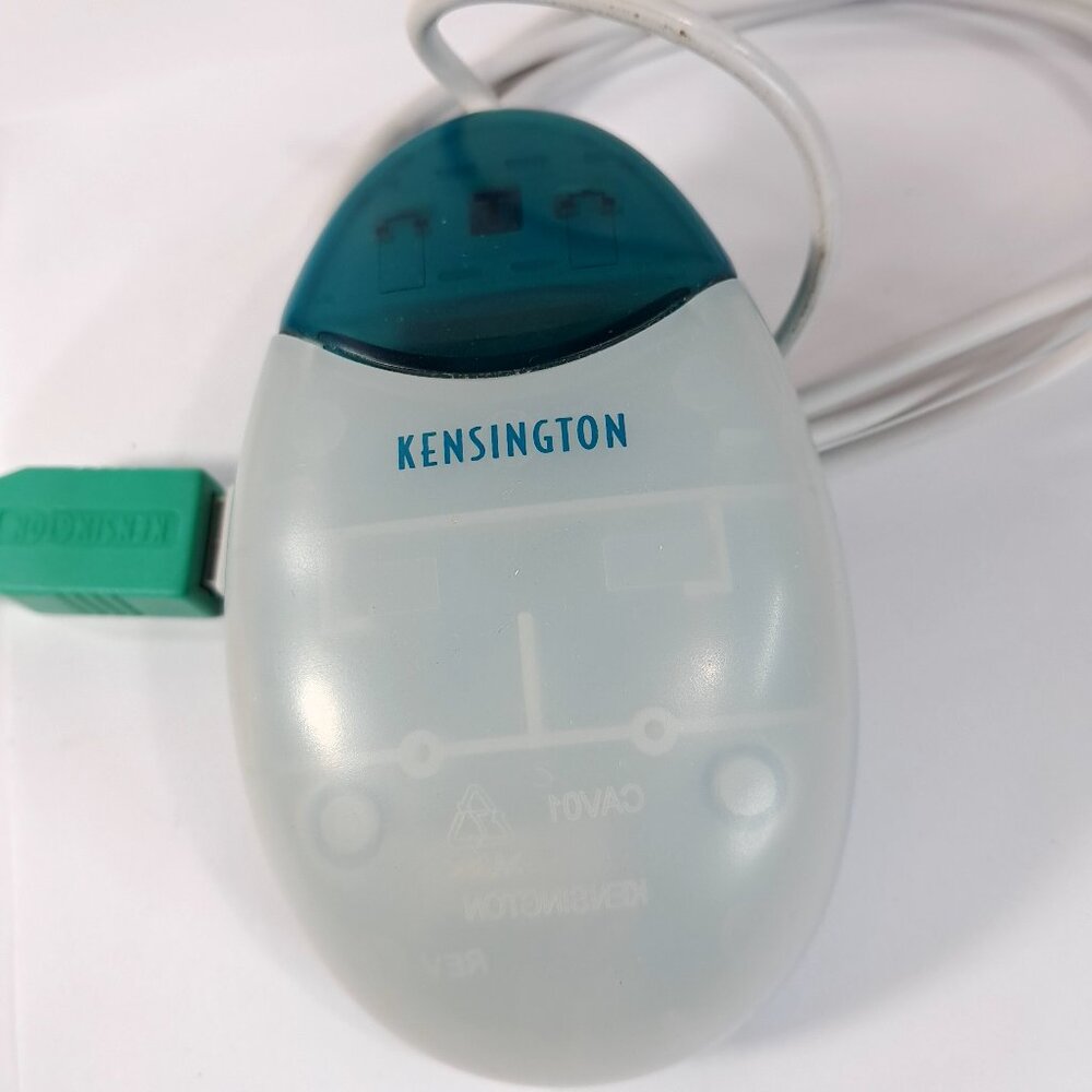 Vintage Kensington Mouse in a Box MAC USB‎ Green translucent clear #64470 wired